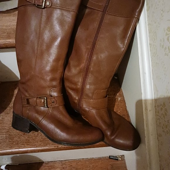 Bandolino Brown leather tall boots, horse riding boots, size 8.5m - Picture 5 of 6